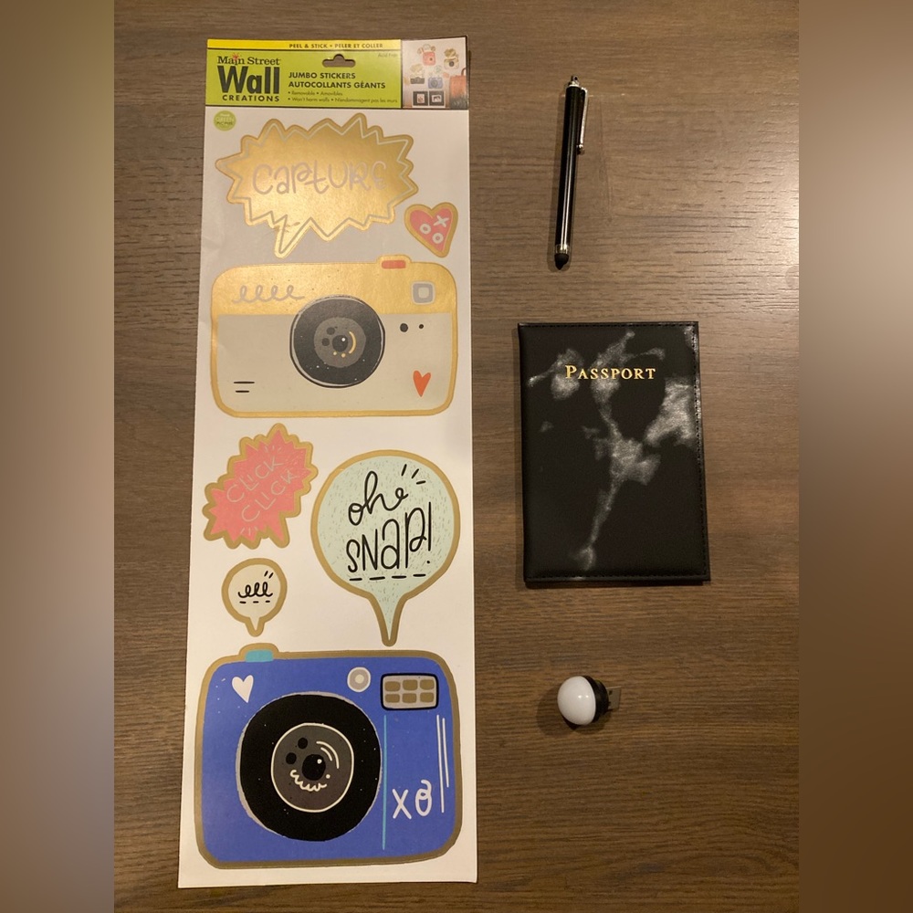 Camera wall stickers & passport cover